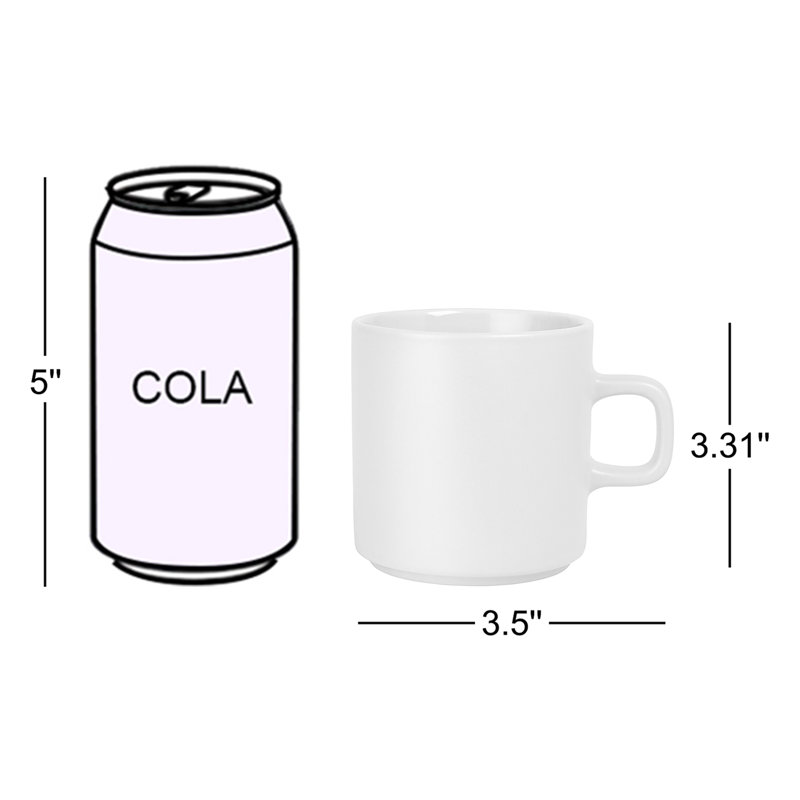 Moonbeam Ceramic 9oz Stackable Coffee Mug Set