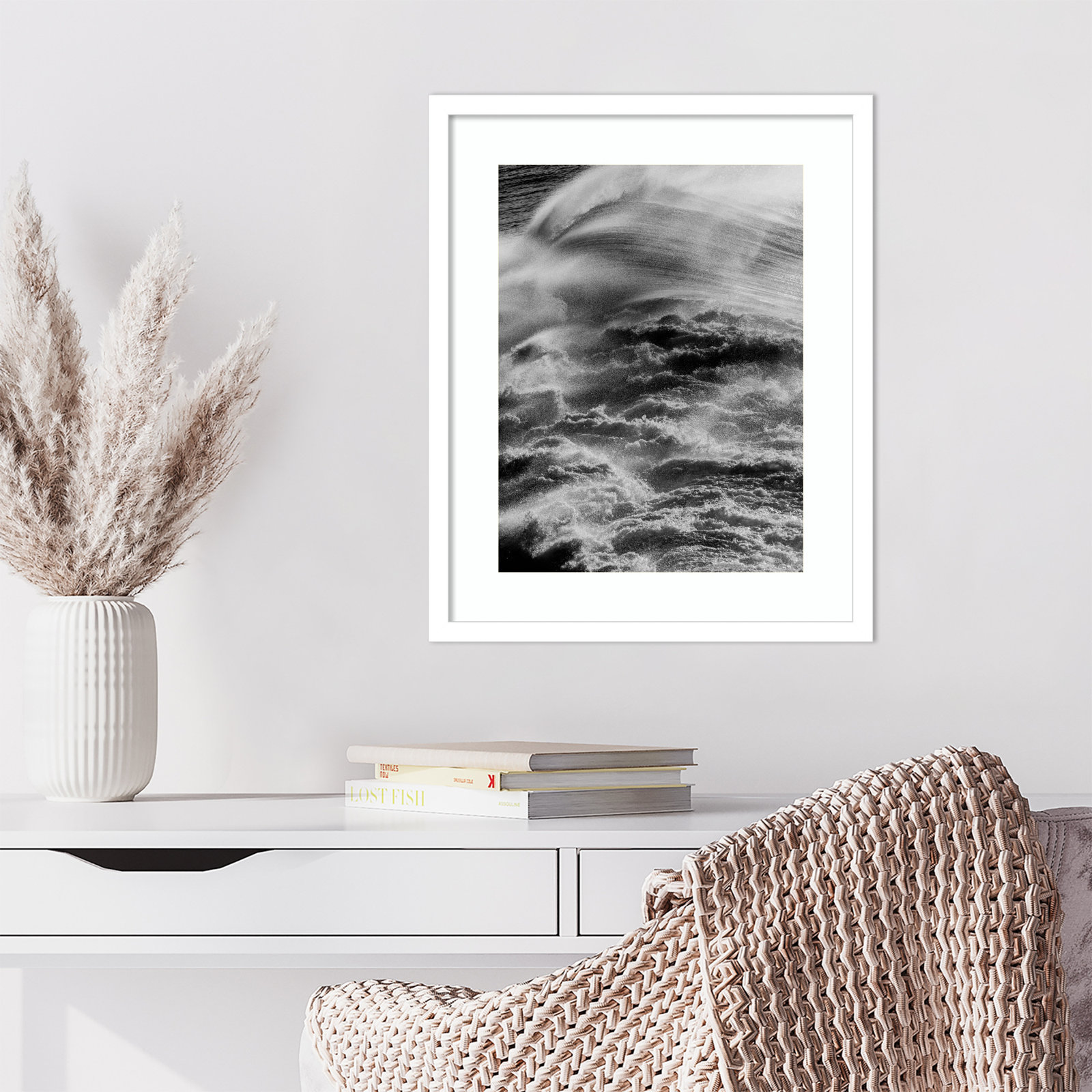 Almerton "Sea Offerings" Print, White, 21" H x 17" W