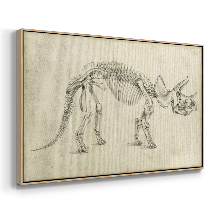 " Dinosaur Study II ", 25" H x 37" W x 2" D, Natural  