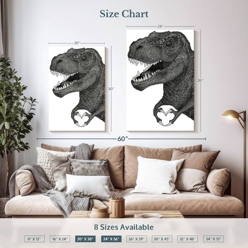 Brampt Dino Love, 36" H x 24" W