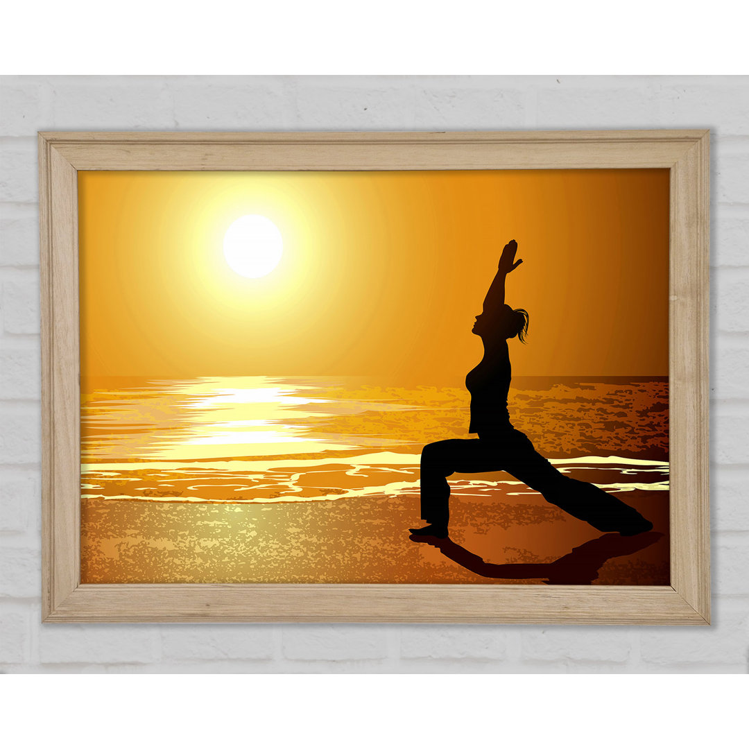 Gerahmtes Leinwandbild Yoga Sunset