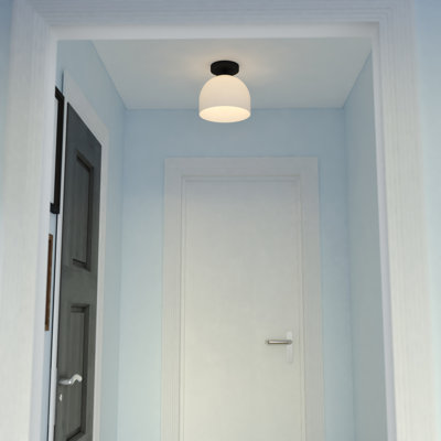 Luminaire semi-encastré à dôme transitionnel noir mat de 9,25 po Shelby Shelby