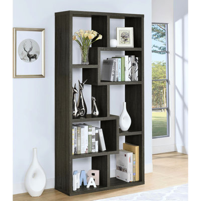 Bibliothèque patinée avec 8 tablettes - un rangement polyvalent pour votre maison et votre salon