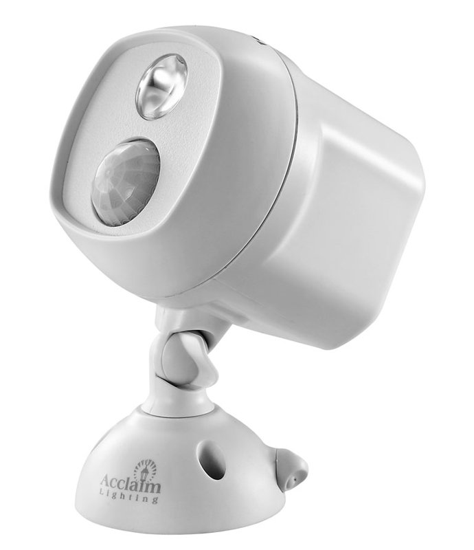 Battery Powered Integrated LED Spotlight, Gray