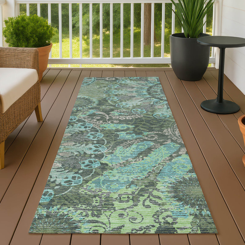 Tapis motif cachemire intérieur / extérieur lavable à la machine ACN2335, Tapis de couloir 2 pi 3 po x 7 pi 6 po