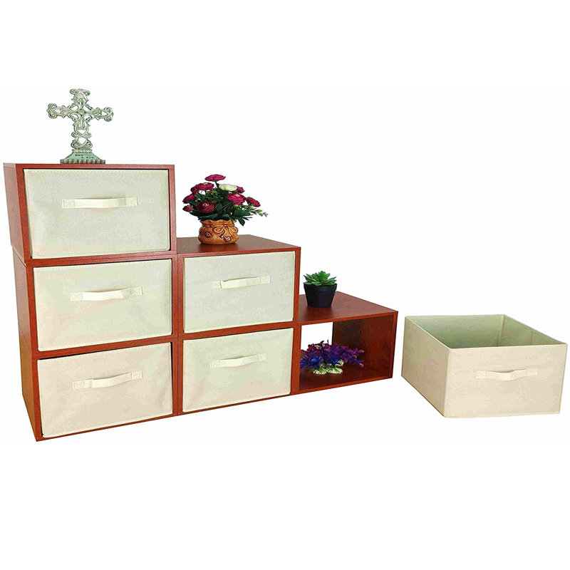 Ensemble de 6 casiers de rangement cubiques avec bacs en tissu et poids du produit 38 lb Parfait pour