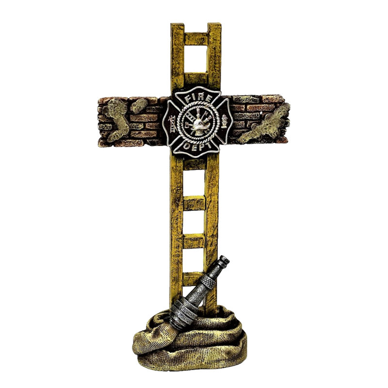 Statue de table en résine patriotique en forme de croix 10 po