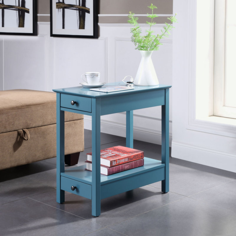 Table d'appoint avec rangement USB, Sarcelle