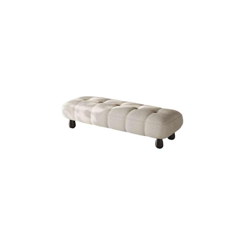 Banc rembourré en microfibre / microsuède Shelagh, Blanc cassé / blanc