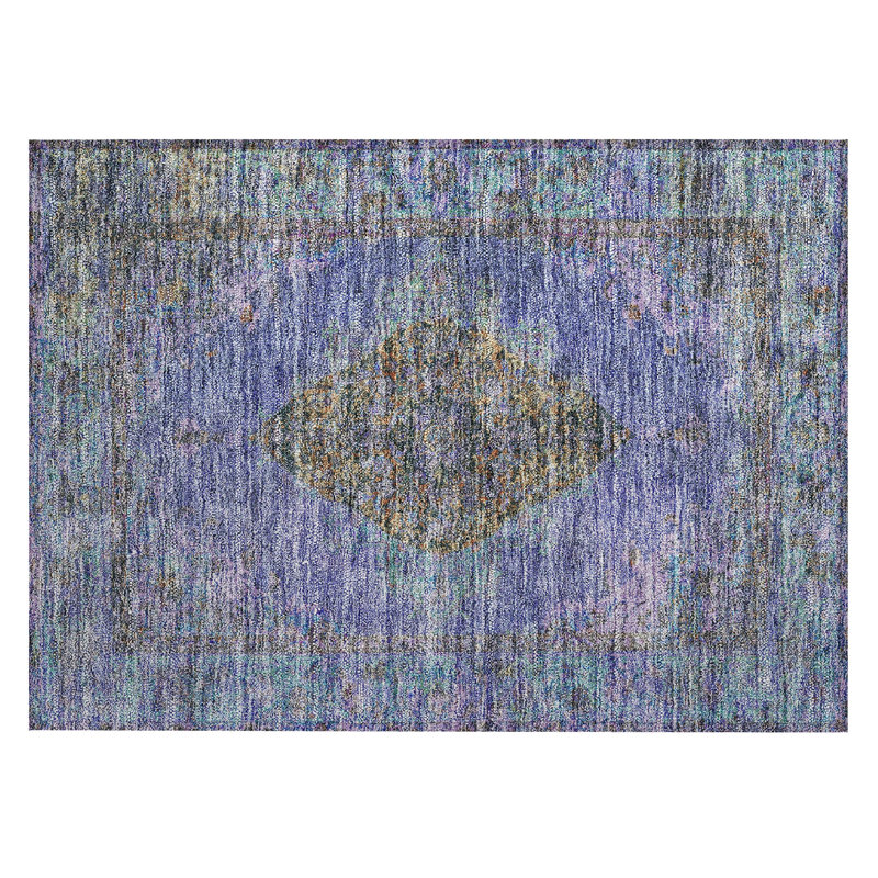 Machine Washable Indoor/Outdoor Xhevrie Purple Rug, Rectangle 1'8" x 2'6"