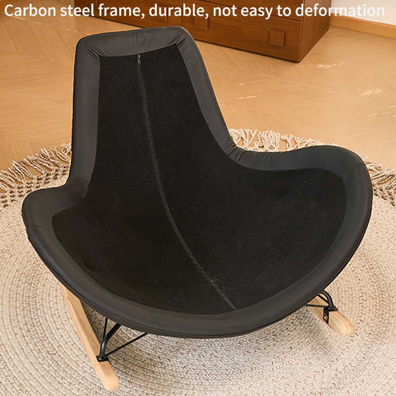 Chaise berçante ergonomique en chenille, Blanc/Noir