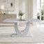 Table de salle à manger rectangulaire moderne en faux marbre de 63 pouces avec base en U-487856768