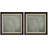 Green Geometric Polygons Abstract Shapes Framed On Canvas 2 Pieces Set-123399661-123399662