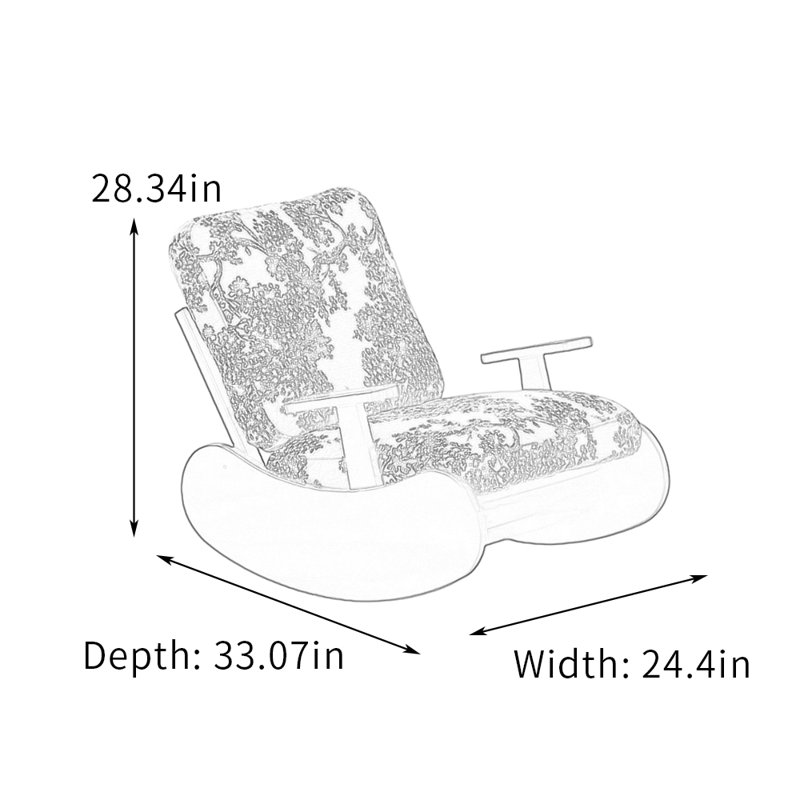 Chaise berçante simple en bois massif Ayvan, Brun