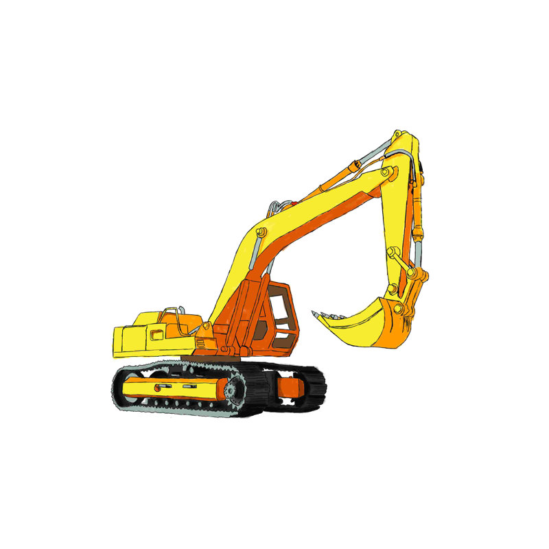 «Watercolor Excavator», impression sur toile tendue, H 8 po x l 12 po