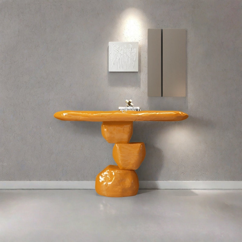 Console Modern Minimalist Art Design, H 35,43 po x l 47,24 po x P 15,75 po, Orange