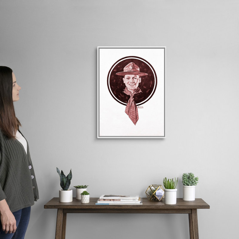 Tête de garçon, art mural sur toile, H 26 po x l 20 po x P 1,75 po, Cadre flottant blanc