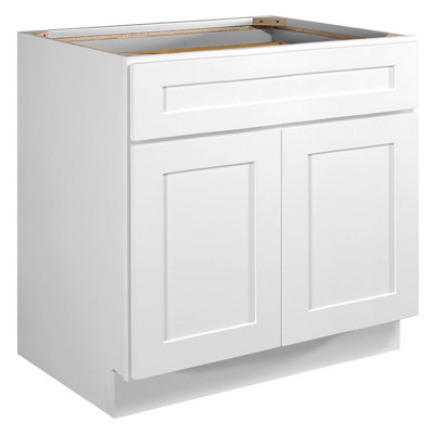 Design House Brookings Unassembled Shaker Base Kitchen Cabinet, White