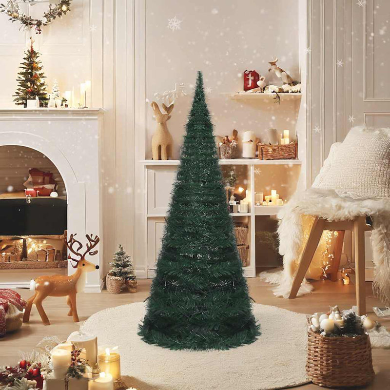 Arbre de Noël vidaXL escamotable en PVC vert 59 po, 59,1 po x 18,1 po