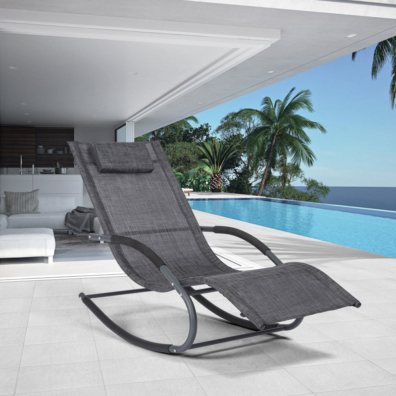 Méridienne inclinable de 66,4 po Genaro, Gris foncé