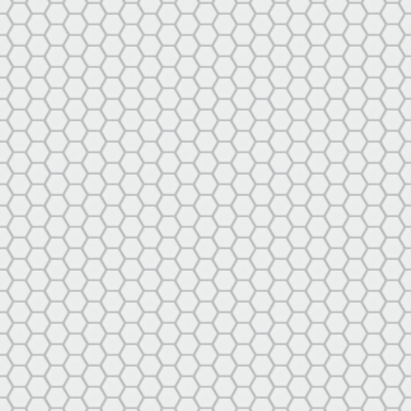 Colmena Hex Matte White 11-1/2" x 11-5/8" Porcelain Mosaic Tile, Milky White