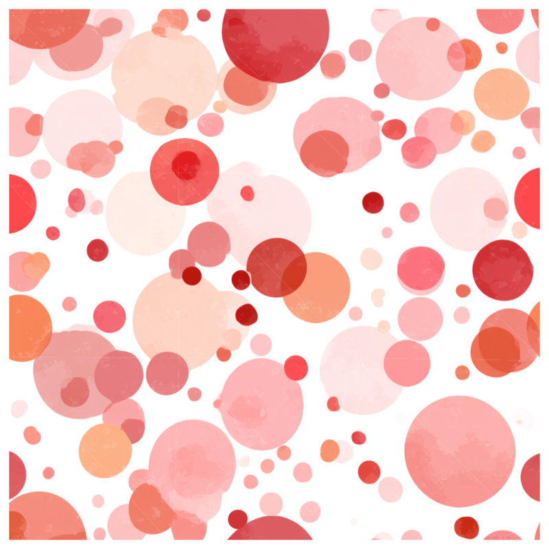 Édredon abstrait à motif de cercles moderne, Édredon simple, Pois rouges