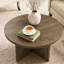 Table basse ronde rustique Heranda 35,4 po, table centrale en bois avec base en forme de croix pour salon-934848199