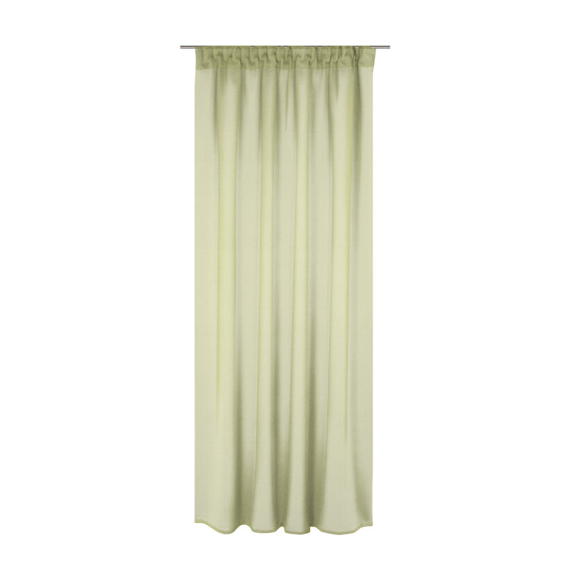 Peck Slot Top Semi Sheer Single Curtain, Green