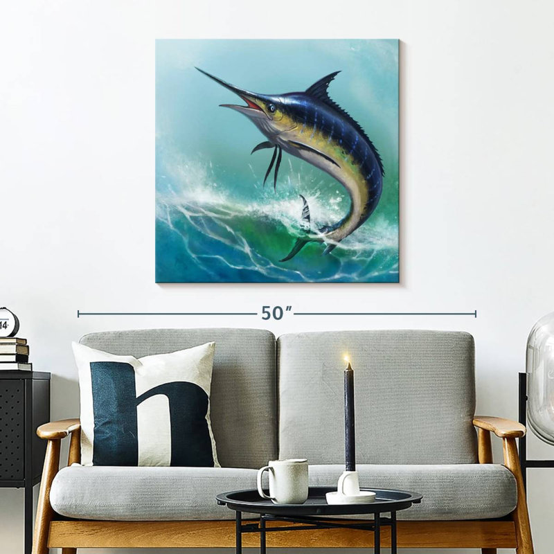 Crowle Blue Marlin, peinture, H 30 po x l 30 po