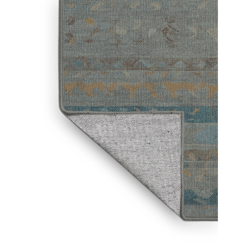 Machine Washable Gray Area Rug, Runner 2' x 4'