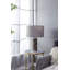 Lampe de table 16 x 16 x 23,5 po gris et argent brossé (assemblage de l'abat-jour requis)