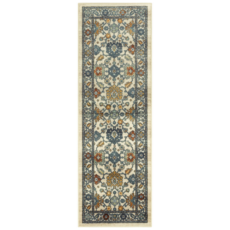 Benton Washable Beige Accent Rug, Runner 2' x 6'