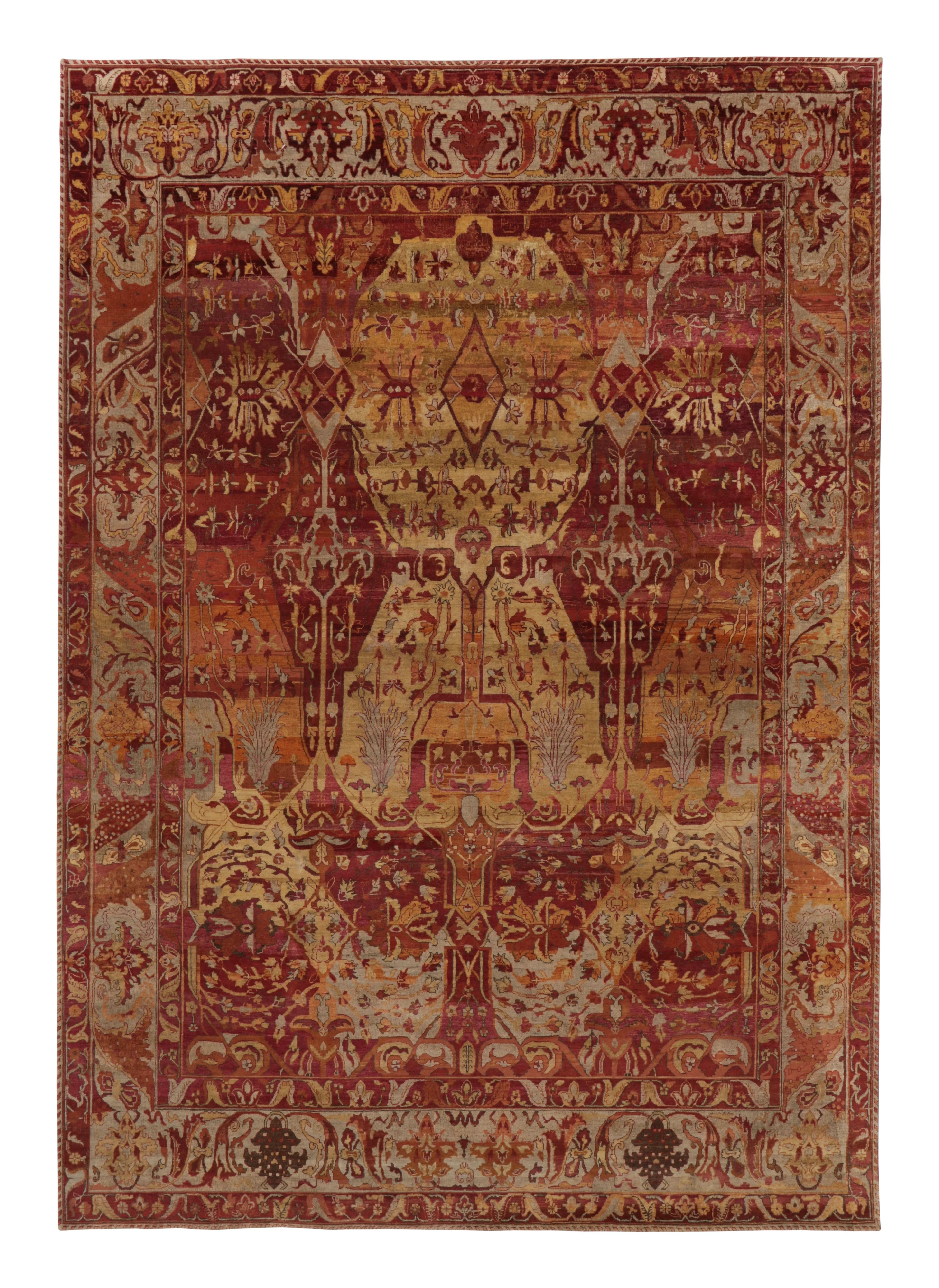 Rug & Kilim's Modern Classics Rug In Gold And Crimson Traditional ...