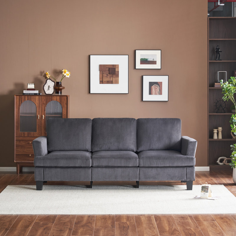 84'' Upholstered Sofa, Black