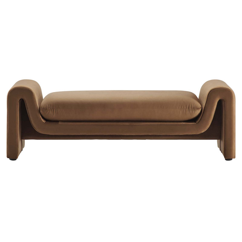 Modway Waverly Performance Velvet Bench, Brown