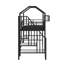 Lit mezzanine simple en métal avec toit et boîte de rangement-1089443923