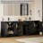 96" Freestanding Double Sink Bathroom Vanity With Sink Top, 24" Makeup Countertop With Drawer, Bathroom Cabinet Shelf With Drawers And Doors-1388222909
