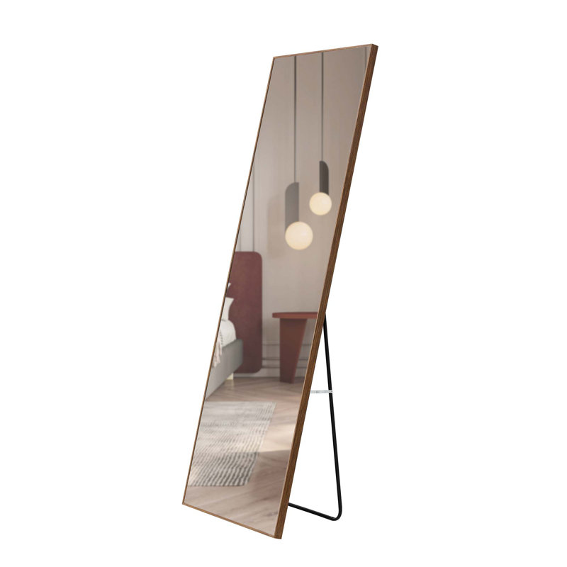 Solid Wood Frame Full-Length Mirror, Dressing Mirror, Bedroom Home Porch, Decorative Mirror, Clothing Store, Floor Mounted Large Mirror, Wall Mounted