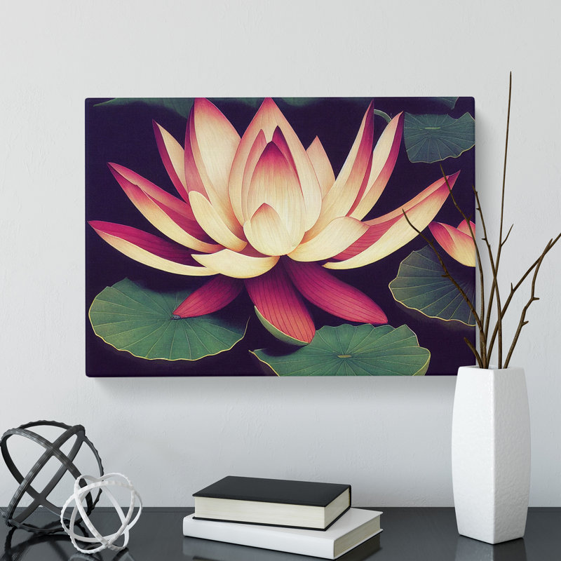 Marvellous Lotus Flower - Wrapped Canvas, 50cm H x 76cm W x 3cm D