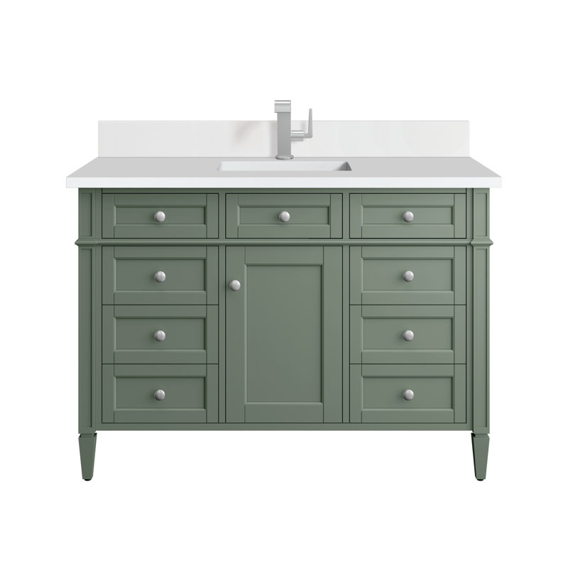 Brittany 48'' W Single Vanity, Single-Hole, Smokey Celadon, White Zeus