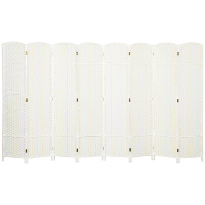 Paravent Bradey, paravent pliant à panneau, cloison autoportante de 5,6 pi de hauteur pour bureau à domicile, chambre à coucher, blanc, bois