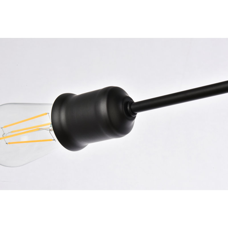 Luminaire suspendu géométrique à 6 lumières Cecelia, H 4,4 po x l 23 po x P 23 po, Noir