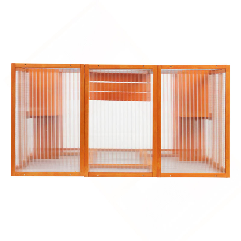 Grande enceinte pour chat avec 5 perchoirs, 2 condos et 1 porte verrouillable, orange