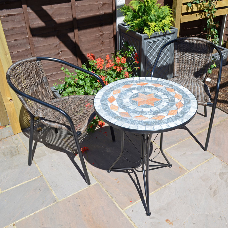 NOVA BISTRO 60cm Mosaic Table with San Remo Chair Garden Set