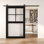 Porte de grange coulissante en bois massif non assemblé de 48 po x 80 po de couleur noire 48 po x 80 po