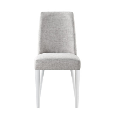 Chaise en tissu gris et pieds blancs - Doux et doux pour le confort