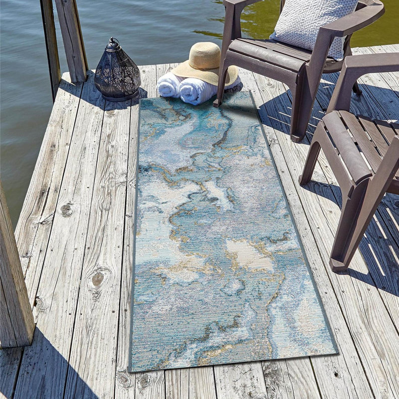 Keazia Washable Abstract Indoor / Outdoor Rug, Runner 2' x 5'1"