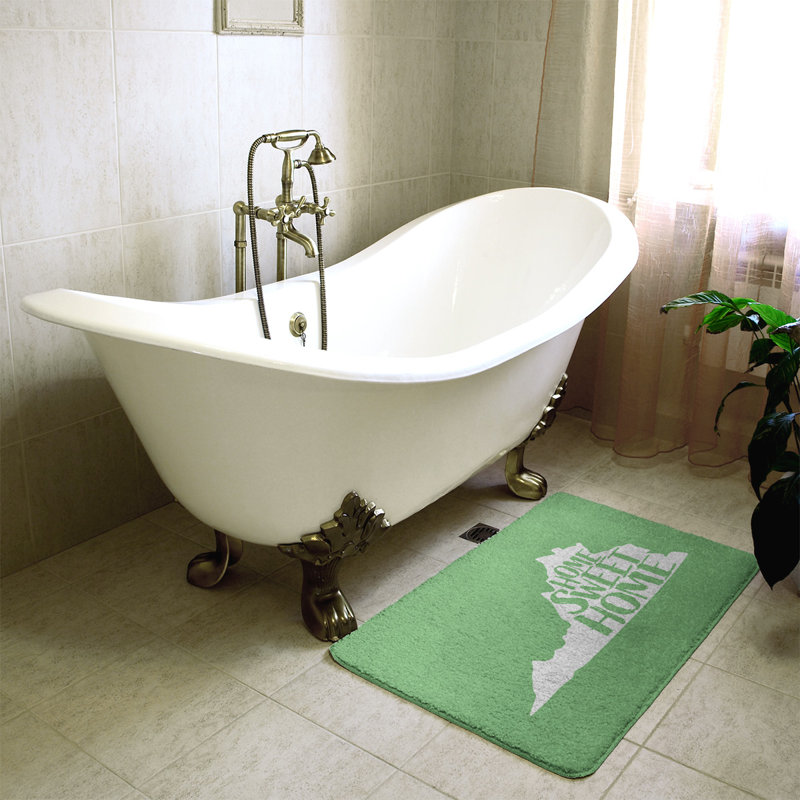 Tapis pour salle de bain virginie virginie home, l 17 po x L 21 po, Vert