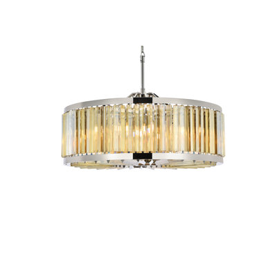 Lustre cylindrique unique et remarquable à 10 lumières Dorinda