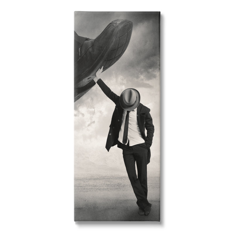 Photographie de cravate monochrome à la main, ciel nuageux par Tommy Ingberg, L 20 po x H 48 po, Toile tendue